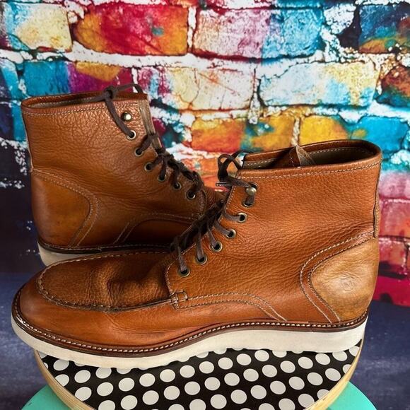 Andrew Marc Ashford AMASHFL-2274 Men's Boots Sz 12 M Brown Leather Lace Up - Picture 5 of 8